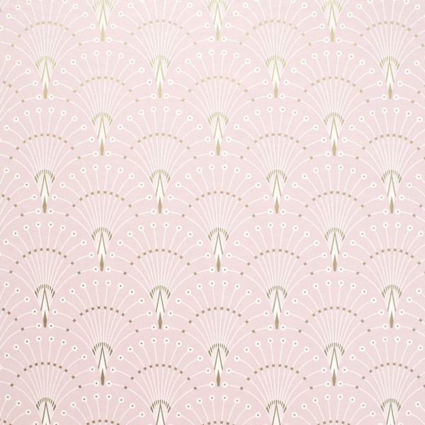 Papel pintado art deco color rosa nude