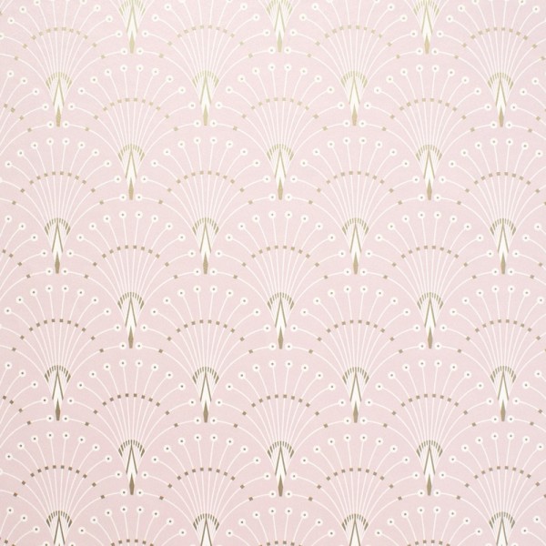 Papel pintado art deco color rosa nude