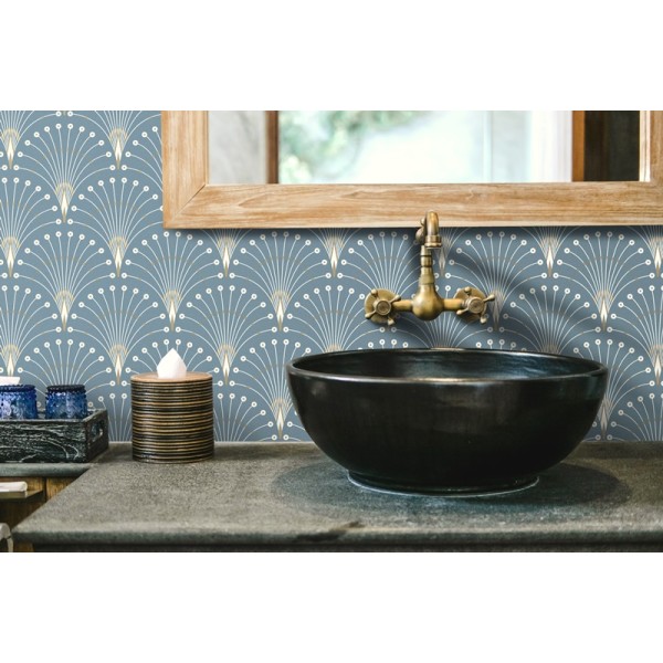 Papel pintado ART DECO 1927 AZUL OCEANO 247