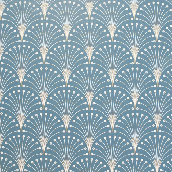 Papel de parede ART DECO  AZUL OCEANO 247