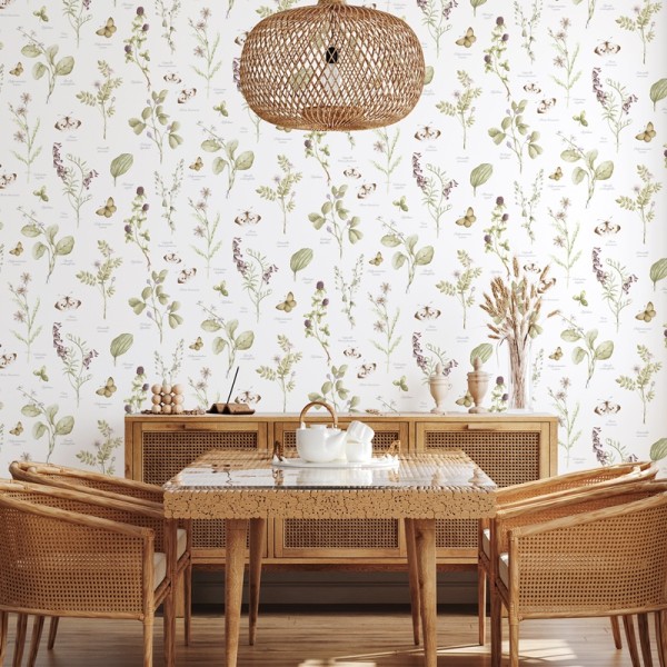 Papel de parede BOTÂNICO VERDE OCRE 299