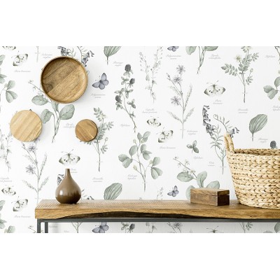 Papel pintado BOTÁNICO VERDE GRISÁCEO 298 Papel pintado BOTÁNICO VERDE GRISÁCEO 298