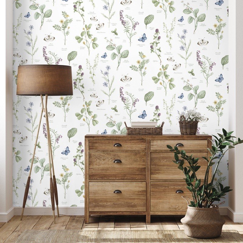 Papel pintado botanico luminosidad comedor