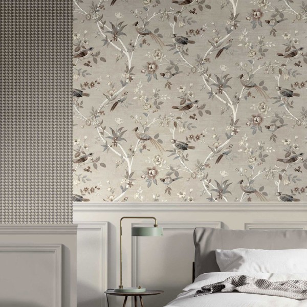 papel pintado pata de gallo textil color beige papel pintado pata de gallo textil color beige