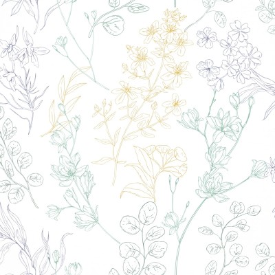 Papel pintado PLANTAS SILVESTRES VERDE Y OCRE 287 Papel pintado PLANTAS SILVESTRES VERDE Y OCRE 287