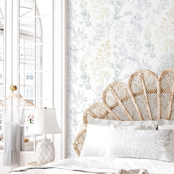 Papel pintado PLANTAS SILVESTRES VERDE Y OCRE 287 Papel pintado PLANTAS SILVESTRES VERDE Y OCRE 287