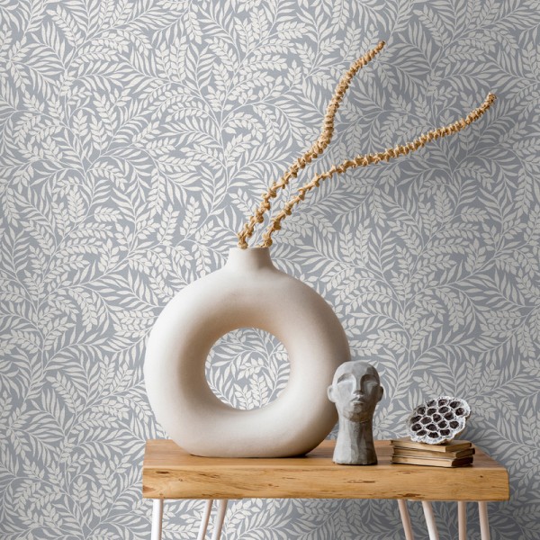 Paper pintat FULLES DE LLORER BLAU Paper pintat FULLES DE LLORER BLAU