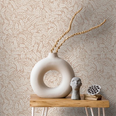 Papel de parede FOLHAS DE LOURO MARROM TERRA 2