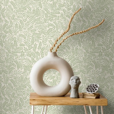 Papel pintado HOJAS DE LAUREL VERDE 2