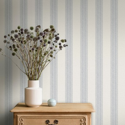 Papel pintado RAYAS EFECTO TEXTIL AZUL