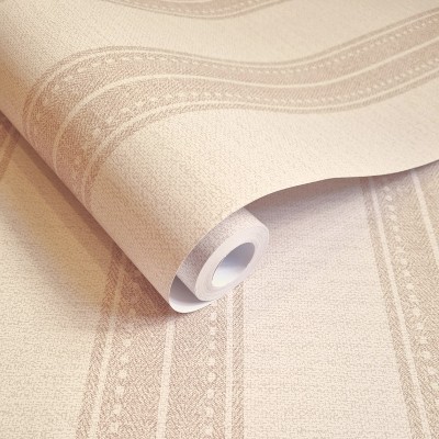 Papel pintado RAYAS EFECTO TEXTIL MARRÓN TIERRA