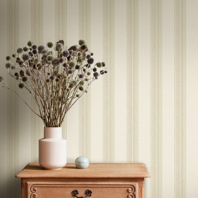 Papel pintado RAYAS EFECTO TEXTIL BEIGE