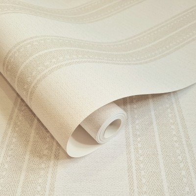 Papel pintado RAYAS EFECTO TEXTIL BEIGE