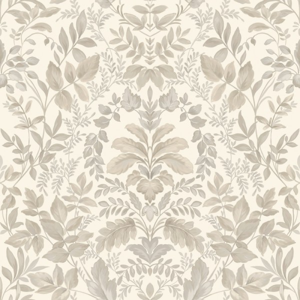 Paper pintat DAMASC FLORAL BEIGE I GRIS
