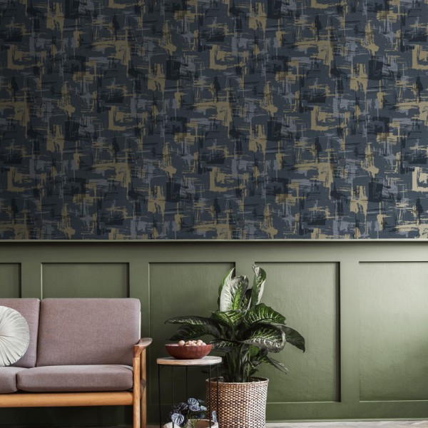 Papel de parede ABSTRATO AZUL NAVY E DOURADO Papel de parede ABSTRATO AZUL NAVY E DOURADO