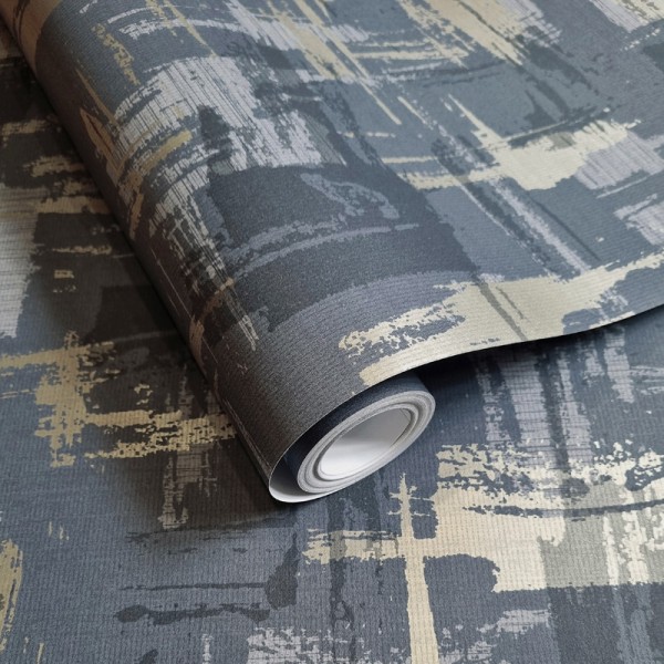 Paper pintat ABSTRACTE BLAU NAVY I DAURAT Paper pintat ABSTRACTE BLAU NAVY I DAURAT