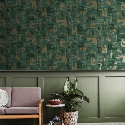 Paper pintat ABSTRACTE VERD I DAURAT Paper pintat ABSTRACTE VERD I DAURAT