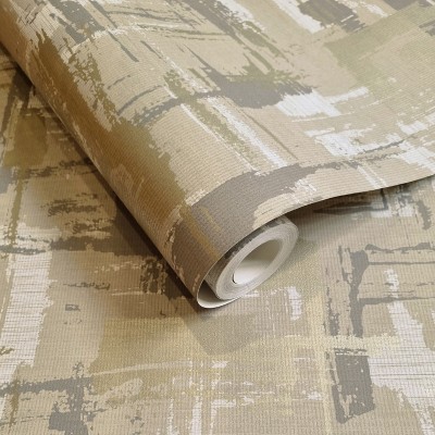 Papel pintado ABSTRACTO BEIGE Y DORADO
