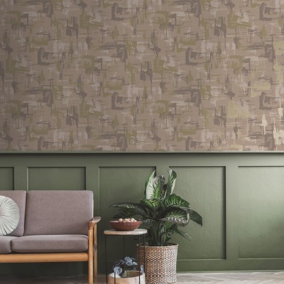 Paper pintat ABSTRACTE BEIGE ROSAT I DAURAT 2