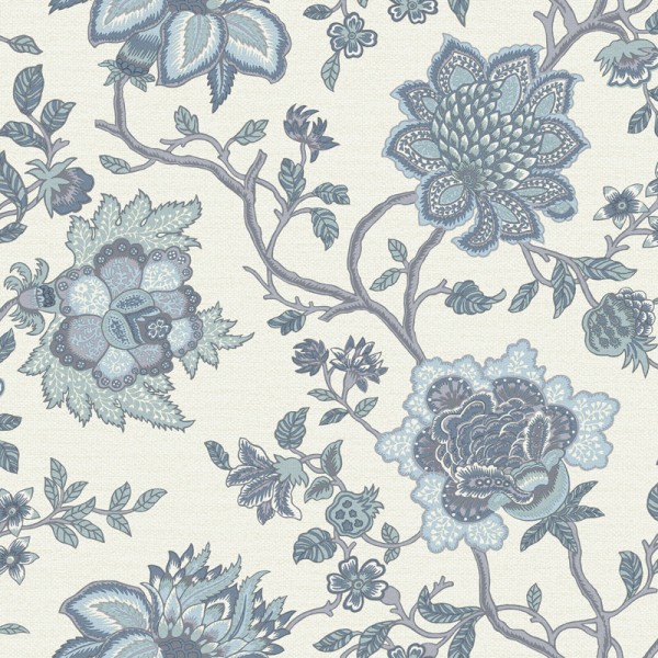 Papel de parede FLORES PAISLEY AZUL