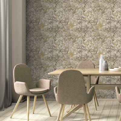 Papel pintado NATURALEZA VINTAGE BEIGE OCRE 2