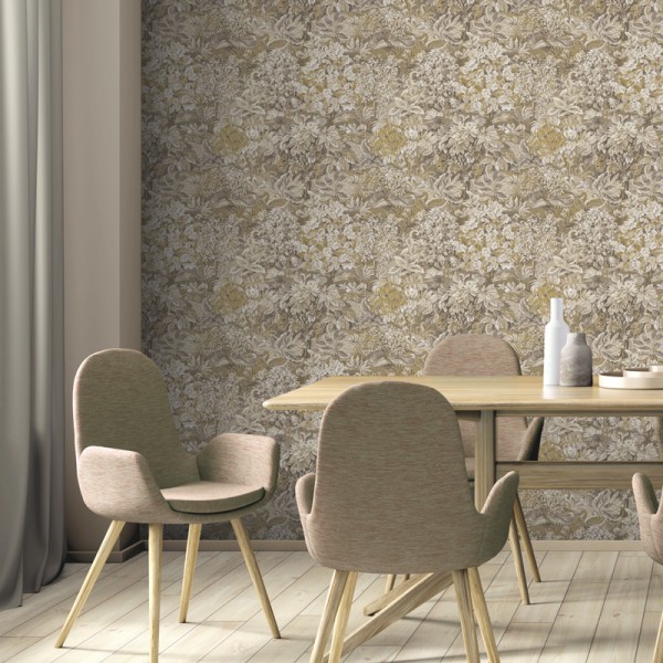 Papel de parede NATUREZA VINTAGE BEGE OCRE