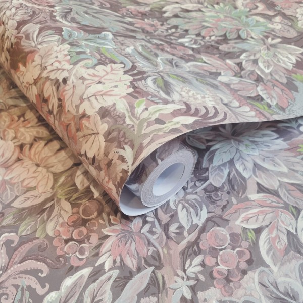 Papel de parede NATUREZA VINTAGE ROSA VERDE Papel de parede NATUREZA VINTAGE ROSA VERDE