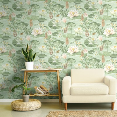 Papel pintado NENÚFARES VERDE