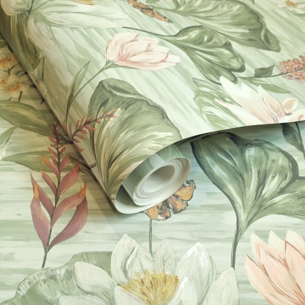 Papel de parede LÍRIO DE ÁGUA VERDE