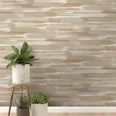 Papel de parede ACUARELA PINCELADAS ROSA BEGE