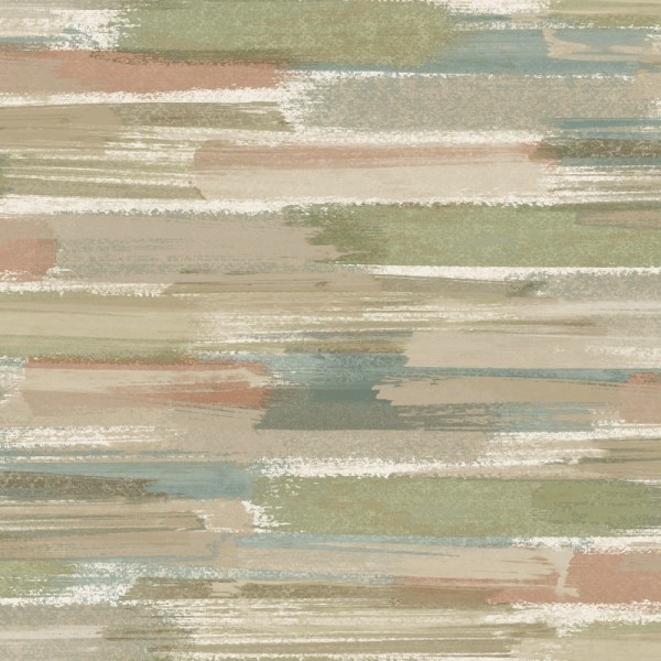 Papel pintado ACUARELA PINCELADAS NARANJA AZUL