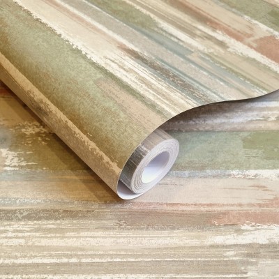 Papel pintado ACUARELA PINCELADAS NARANJA AZUL