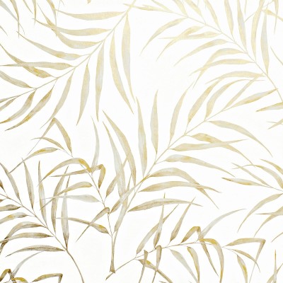 Papel de parede FOLHAS TROPICAIS DOURADAS