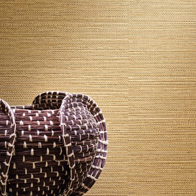 Papel de parede IMITAÇÃO PALHA JAPONESA AMARELO OCRE