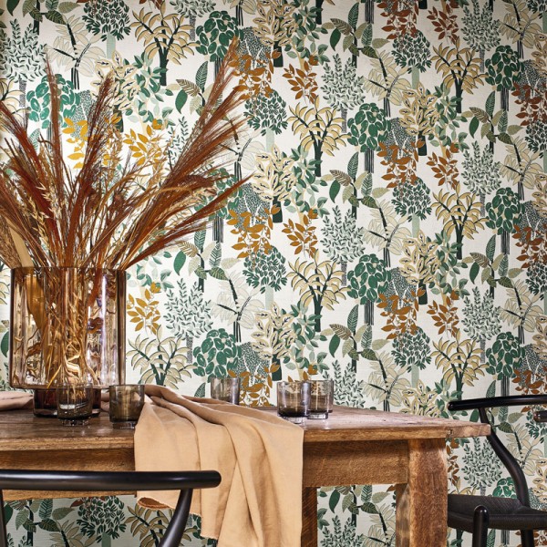 Papel pintado JARDINES DE PERADENIYA VERDE