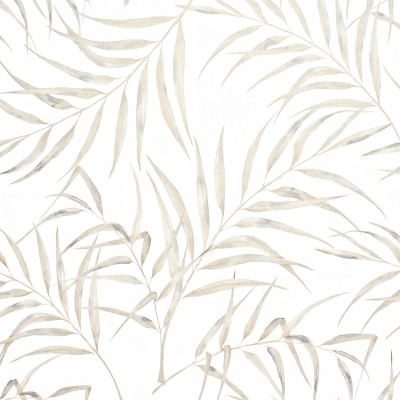 Papel de parede FOLHAS TROPICAIS BEGE