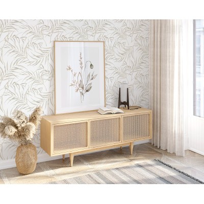 Papel de parede FOLHAS TROPICAIS BEGE 2