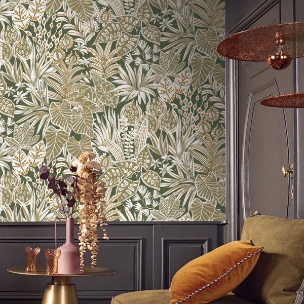 Papel pintado NATURALEZA ARTESANAL VERDE