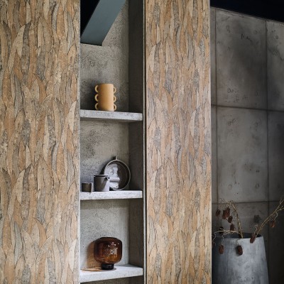 Papel de parede FOLHAS DE EUCALIPTO MARROM NATURAL 2