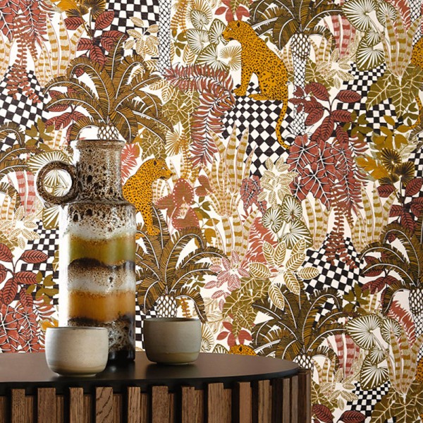 Papel de parede BELIZE OCRE E TERRACOTA Papel de parede BELIZE OCRE E TERRACOTA