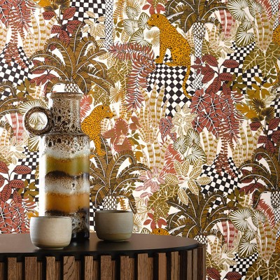 Paper pintat BELIZE OCRE I TEULA Paper pintat BELIZE OCRE I TEULA