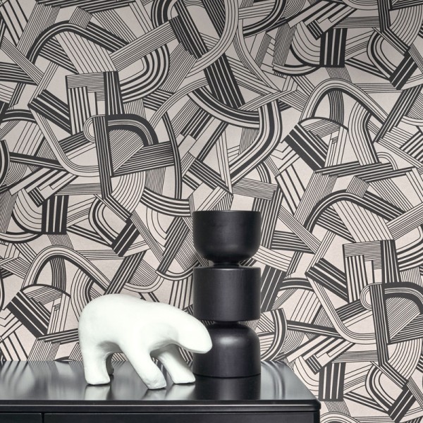 Papel pintado MÚSICA AÑOS 20 PLATEADO Y NEGRO TWNT_8869_91_91 Papel pintado MÚSICA AÑOS 20 PLATEADO Y NEGRO TWNT_8869_91_91