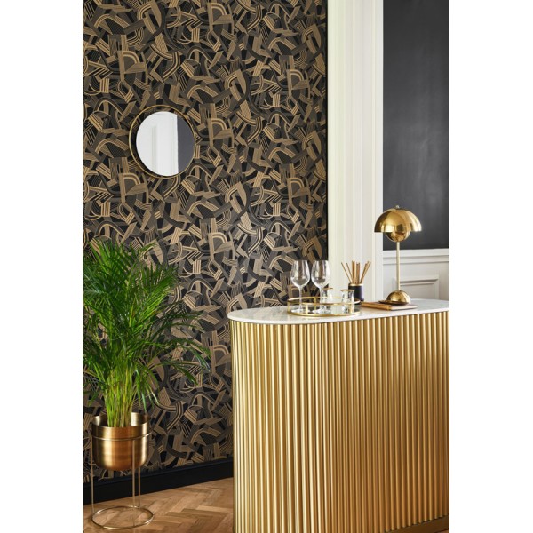 Paper pintat MÚSICA ANYS 20 DAURAT I NEGRE TWNT_8869_92_29