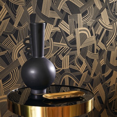 Papel de parede MÚSICA DOS ANOS 20 DOURADO E PRETO TWNT_8869_92_29 2