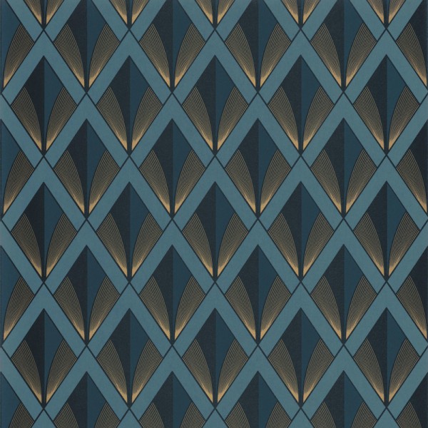 Paper pintat CHRYSLER ART DECO BLAU DAURAT TWNT_8867_64_14