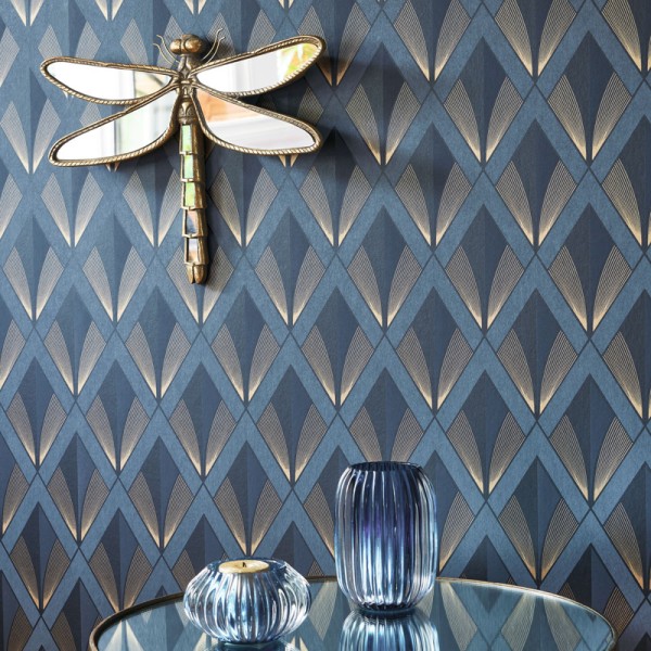 Papel pintado CHRYSLER ART DECO AZUL DORADO TWNT_8867_64_14