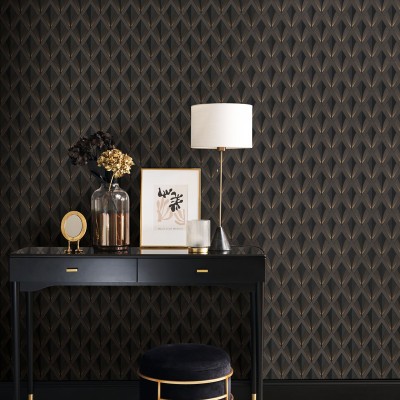 Papel de parede CHRYSLER ART DECO PRETO DOURADO TWNT_8867_95_05 2