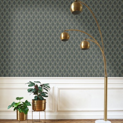 Paper pintat CHRYSLER ART DECO VERD DAURAT TWNT_8867_74_74 2