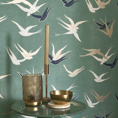 Papel de parede ANDORINHAS VERDE SÁLVIA TWNT_8863_73_53 2