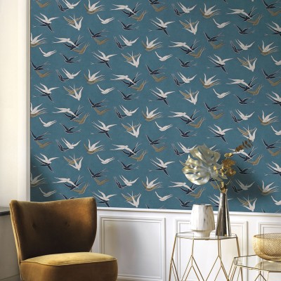 Papel de parede ANDORINHAS AZUL TWNT_8863_64_64